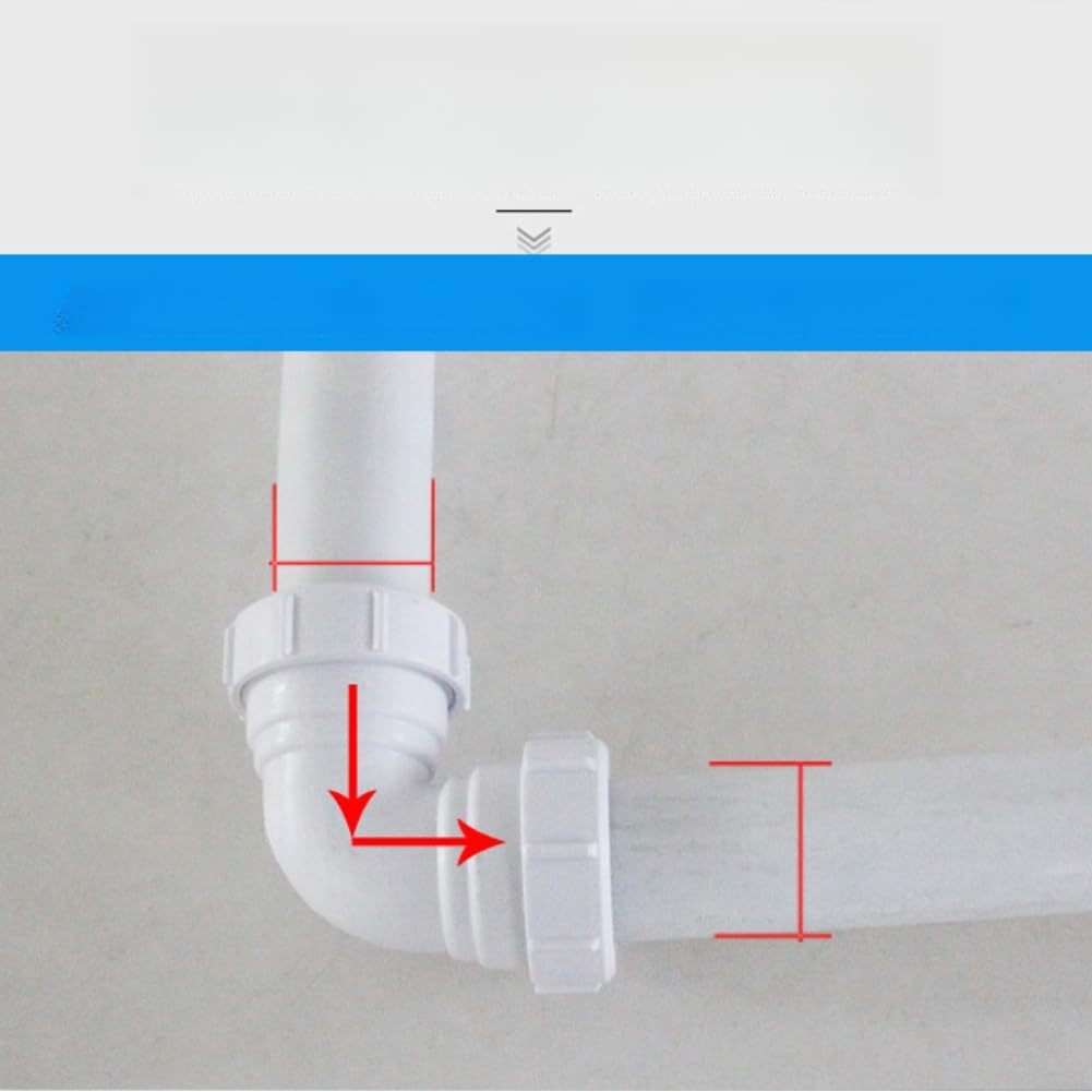 Adaptador de tubería de PVC de 40 mm, codo de 90 grados, accesorio de tubería de residuos para bañera, fregadero de cocina y conexión de drenaje de bandeja de ducha, conector de fontanería blanco