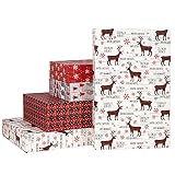 DISEÑO DE NAVIDAD: Alce navideño de cuadros rojos, copo de nieve, cuadros de búfalo rojo y negro, alce navideño con árbol de Navidad, estos diseños navideños se agregarán al ambiente festivo durante sus vacaciones navideñas.