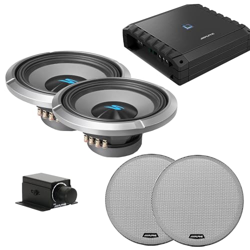 Alpine S2-A60M S-Series Class-D Amp, (2) S2-W12D2 12