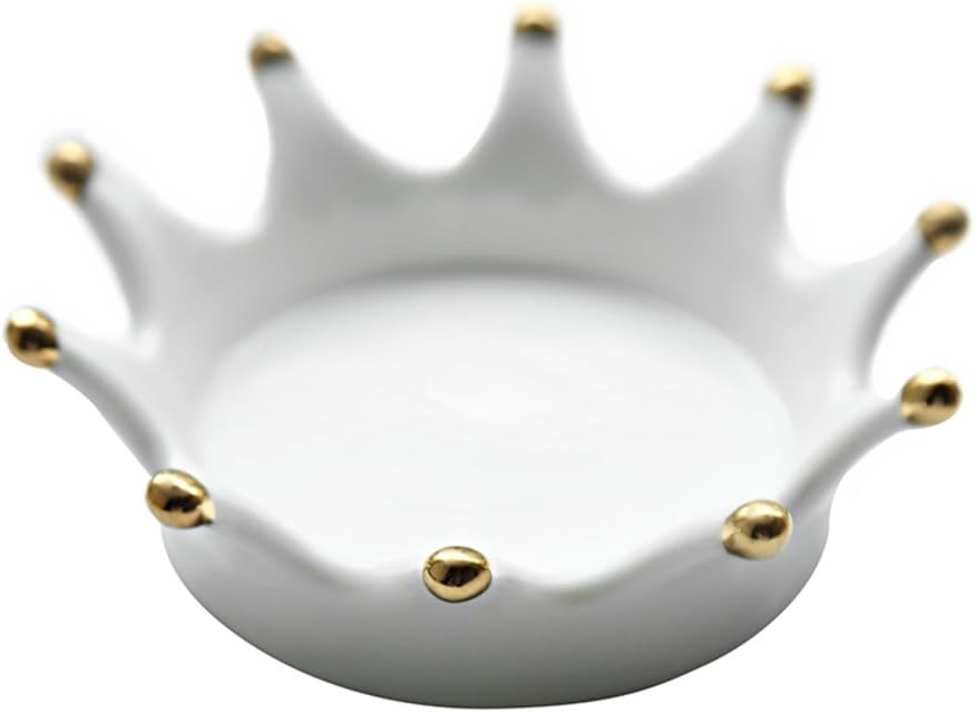 BVHGFSFHFHNVGHB Ceramic coating Decorative jewelry trays,[northern europe] Gold [plate] Jewelry Storage Display stand [decoration] Flavor-A 7x10cm(3x4inch)