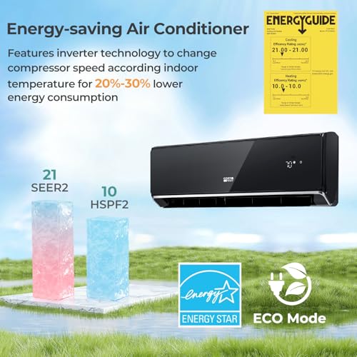 image for COSTWAY 24000 BTU Wifi Enabled Mini Split Air Conditioner & Heater, En