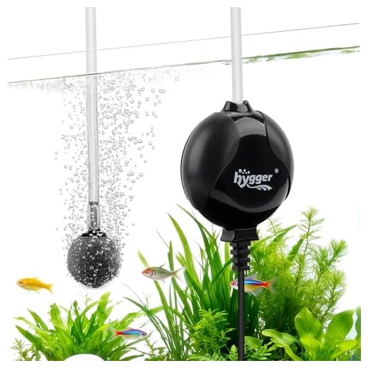 Hygger Quiet Mini Air Pump for Aquarium 1.5 Watt Oxygen Fish Air Pump for 1-15 Gallon Fish Tank with Accessories Black