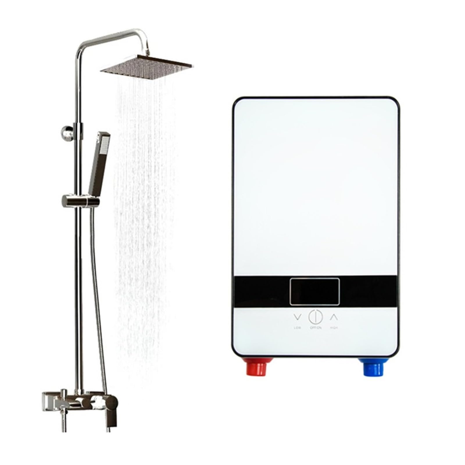 Scaldabagno Istantaneo Senza Serbatoio 6500w Termostato Riscaldatore A Induzione Smart Touch Riscaldatori Elettrici Doccia Automatica riscaldare rapidamente(BW)