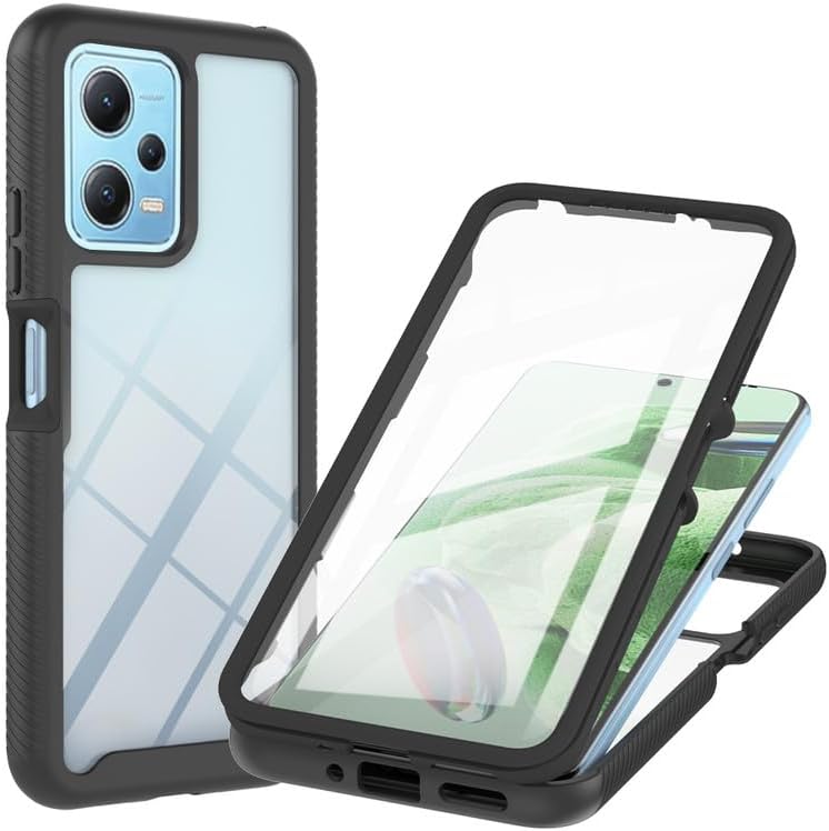 DETUOSI Funda para teléfono Xiaomi Redmi Note 12 5G, protector de pantalla integrado, Redmi Note 12 a prueba de golpes protección de cuerpo completo