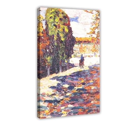 Poster Kandinsky pour salon moderne - Décoration murale en toile avec cadre en bois suspendu
