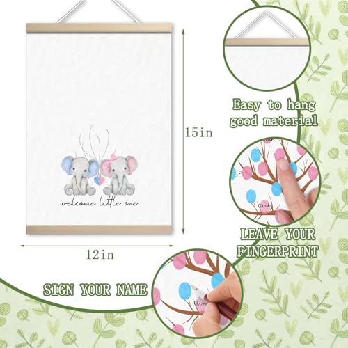 Image of Woodland Baby Shower Decorations, Gender Reveal Elephant Theme Boy or Girl Voting, Baby Gender Reveal Games Voting Board, Welcome to The World