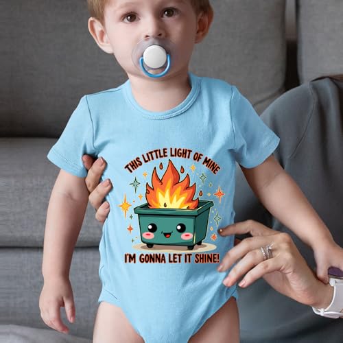 This Little Light of Mine Dumpster Fire Smile Face Infant One-Piece Bodysuit, Soft Cotton2