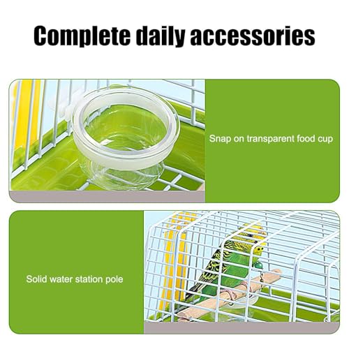 Portable Bird Travel Carrier With Wooden Perch - Lightweight and Breathable Transport Cage for Parakeets, Cockatiels, Parrots - Image 5