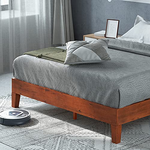 Zinus Wen Deluxe Wood Platform Bed Frame / Solid Wood Foundation / Wood Slat Support / No Box Spring Needed / Easy Assembly, Twin #TOP6