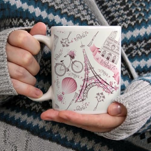 Taza de cerámica con diseño Torre Eiffel 11 oz miniatura 4