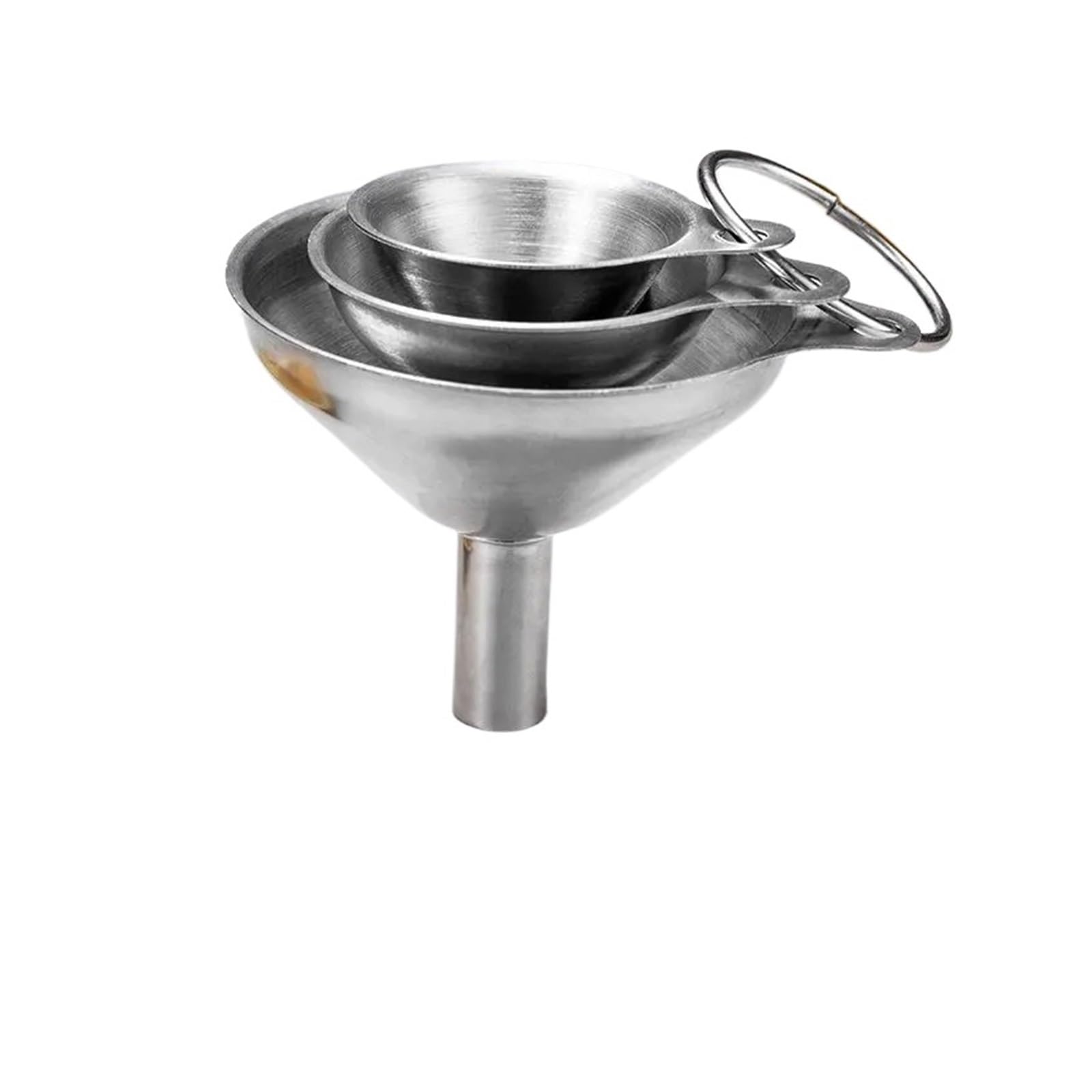 Imbuto in acciaio inossidabile, Set di imbuti da cucina in acciaio inossidabile di diverse dimensioni for il trasferimento di olio da cucina e polvere(3 PCS)