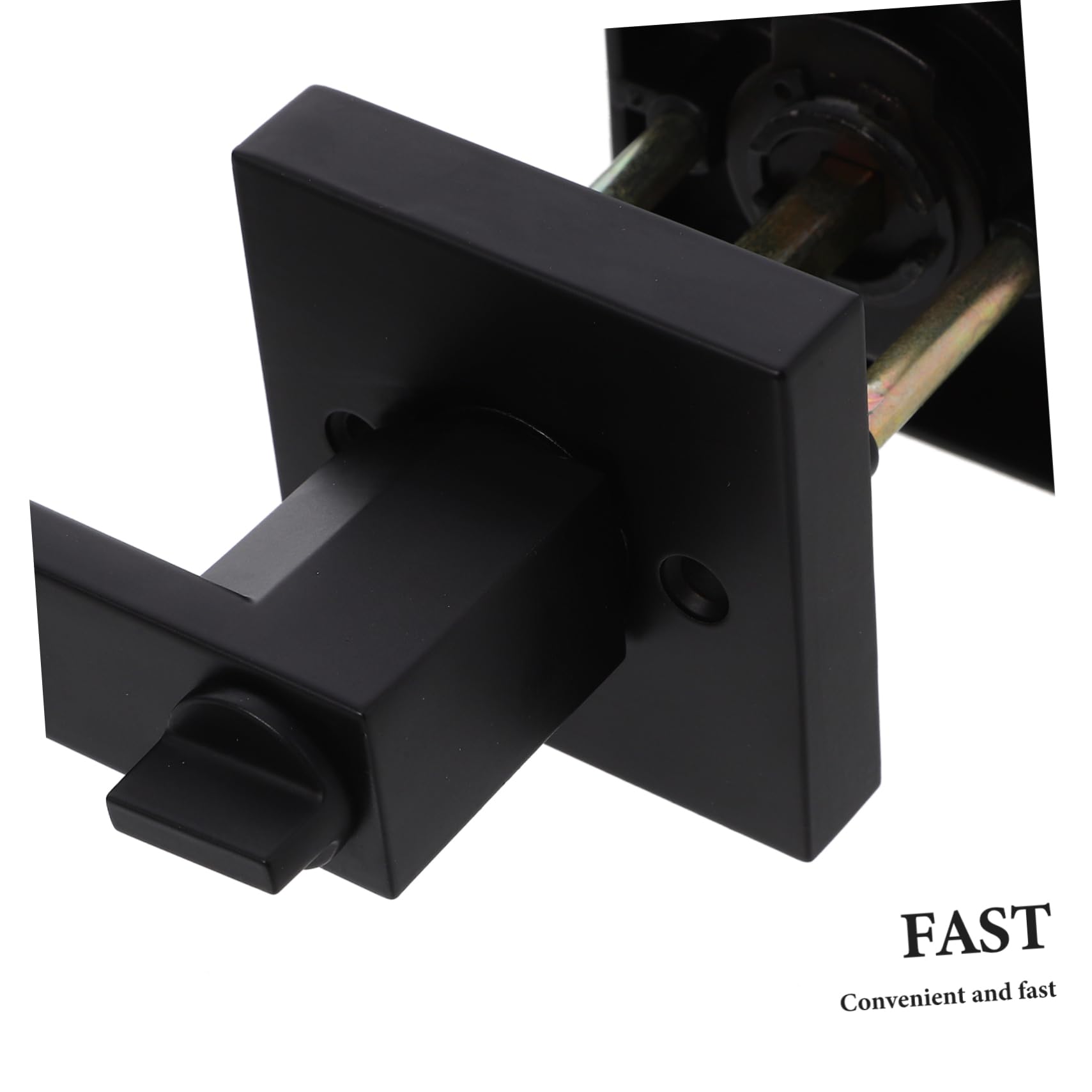Operitacx Juego de Manijas Seguridad Reforzada y Acabado Mate para Puerta con Cerradura de Aluminio Negro para Puertas Interiores de 30-50mm en Cocinas y Habitaciones