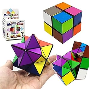 Magic Star Cube 2 in 1, Infinity Cube, Speed Cube, Glad oppervlak – solide en duurzaam, 3D-montage Fidget Stress…