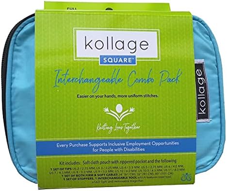 Kollage Square Full Interchangeable Kit, 11 Sizes of 3.5" Tips, Firm & Soft Cables