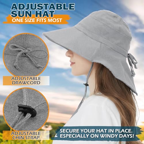 Sombrero de algodón para mujer con protección UV y ala ancha miniatura 4