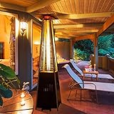 Patio Heaters for Outdoor Use - Outdoor Pyramid Patio Heater with Cover and Wheels 48000 BTU Glass Tube Propane Heater for Commercial and Residential Use,Propane Heaters Patio Suitable for Wedding