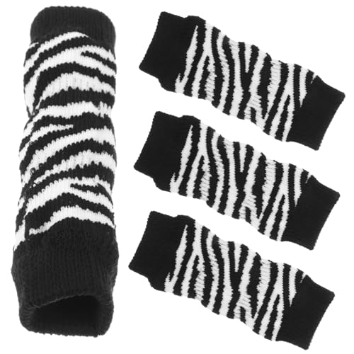 Abaodam 1Set Dog Leg Protectors Warm Socks for Winter Durable Elbow Covers for Puppies and Cats Easy to Clean and Comfortable Fit Zebra