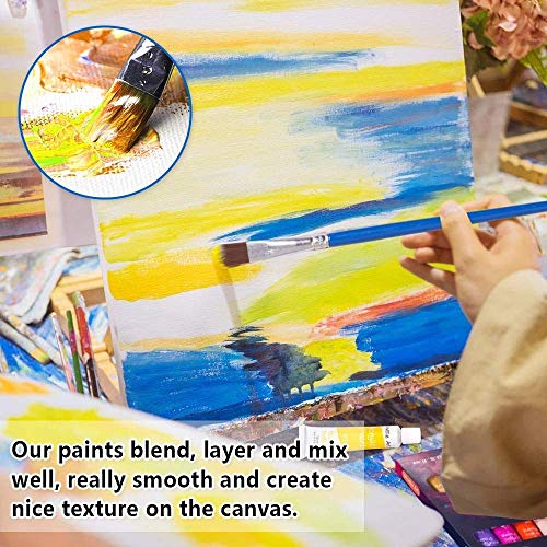 Shuttle Art Acrylic Paint Set, 16 X12Ml Tubes Artist Quality Non Toxic Rich Pigments Colors Great For Kids Adults Professional Painting On Canvas Wood Clay Fabric Ceramic Crafts #TOP2
