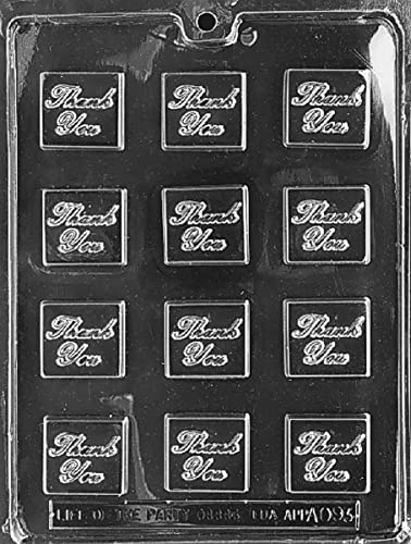 Grandmama's Goodies AO093 Thank You Square Chocolate Candy Making Mold