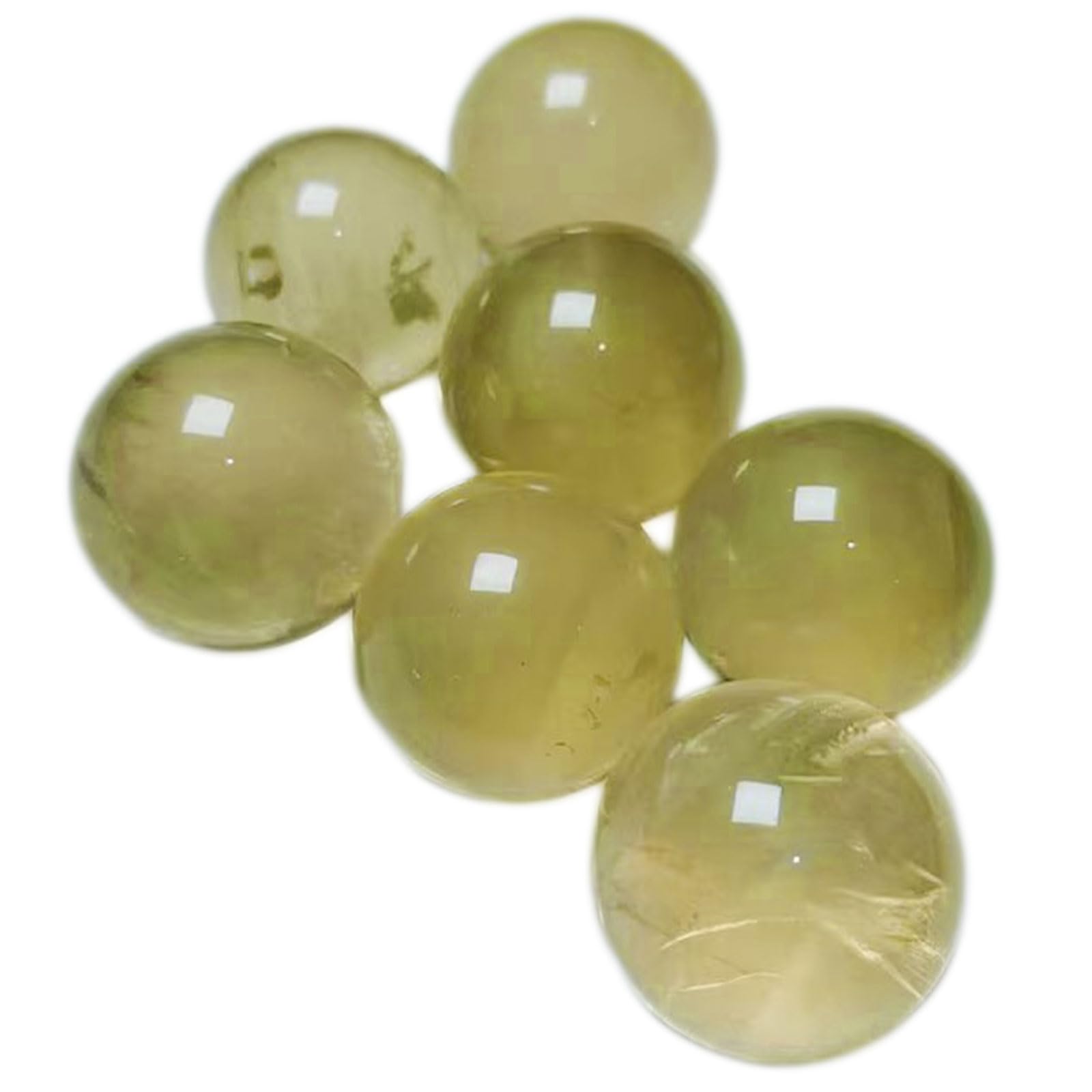 DECORN Nature Crystal Ball 7 Sphere 20mm/0.8", Ideal for Reiki, Chakra, Feng Shui, Meditation, and Healing, Home Decor and Gemstone Collection, Palm Stones, TouchStones,Citrine