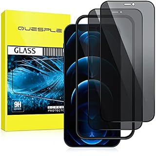 QUESPLE [2 Pack] Privacy Screen Protector for iPhone 13 Pro Max 6.7-Inch, (Privacy Glass) Anti-Spy Tempered Glass Film with Install Tool, [Bubble Free][Case Friendly]