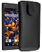 Produktbild mumbi Echt Ledertasche kompatibel mit Sony Xperia Z5 Compact Hülle Leder Tasche Case Wallet, schwarz