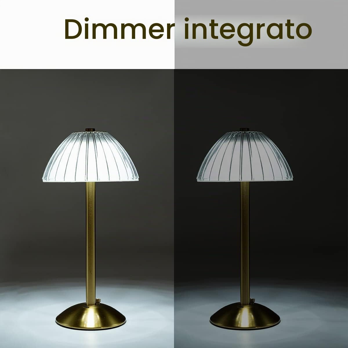 Kizozo Lampada da Tavolo senza fili, LED Lampada da Tavolo con Batteria Dimmerabile, Lampada per Soggiorno, Camera da Letto, 3 Colori