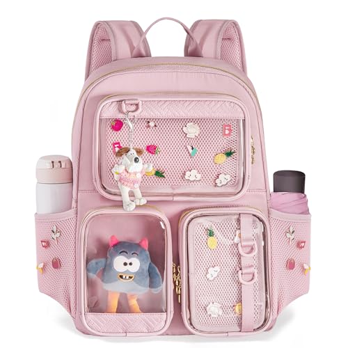 Prokva Ita Bag Mochila de exibição de pinos com inserção, mochila estética para laptop, rosa, Medium (12.4' x 6.3' x 16.9'), Personalizado