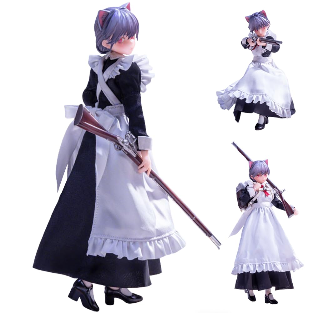 DEXSHUN PA010-Maid Gunner-FKEY figurka anime Action Figure z akcesoriami PCW, manga, model, dekoracja, przedmiot kolekcjonerski, prezent dla fanów, 16 cm