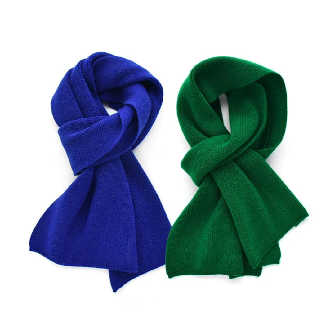 Bufandas de punto de cachemira de color sólido para mujeres u hombres, bufanda de invierno para adultos, bufanda de lana gruesa cálida