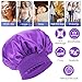 COMNICO 22 Pcs Silk Hair Bonnet for Sleeping, Elastic Wide Band Satin Bonnets Reusable Soft Sleep Cap Solid Color Large Bathing Shower Cap for Women Curly Hair