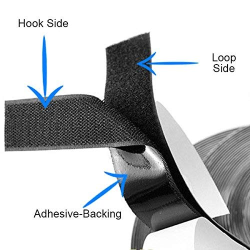 SAI PRASEEDA Self Adhesive Hook 15MTS_Adhesive Loop 15MTS with Easy Removal Sticker 20mm_ 15 MTS or 50 Feets Black Color with Industrial Cutter_Measuring Tape SP3 1