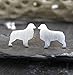 Australian Shepherd Stud Earrings Brushed Sterling Silver Handmade in USA