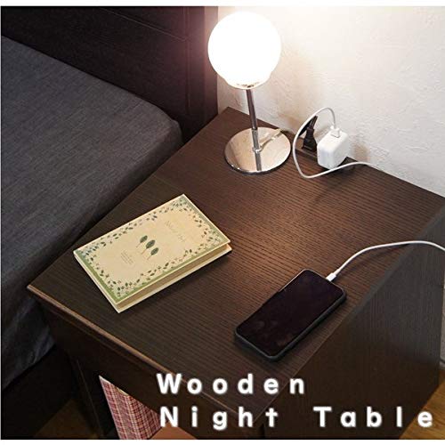 Amazon.co.jp: 大川家具 幅38.9cm コンセント付き ナイトテーブル