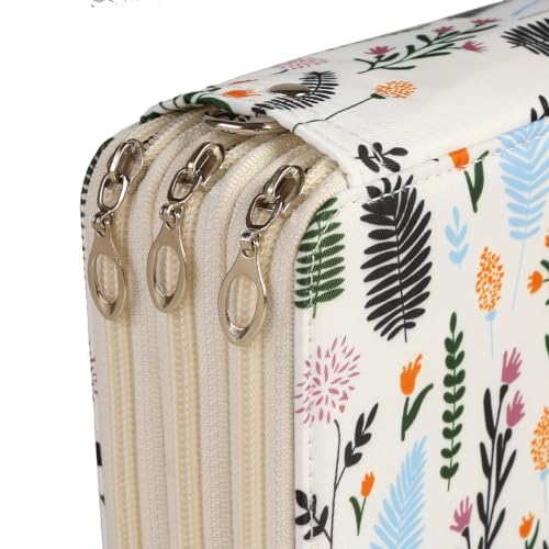 Image of Portable Colored 72 Slots Pencil case Organizer with Printing Pattern for Watercolor Pens or Markers, Pencil Case Organizer for Artist