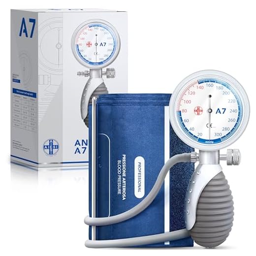AIESI® Blutdruckmessgerät Manuelles Professionelles Aneroid oberarm handheld modell für erwachsene DOCTOR ANEROID # Verstellbarer Griff # 24 monate garantie
