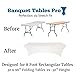 Banquet Tables Pro 8 Ft White Stretch Tight Fit Spandex Rectangular Folding Tablecover for 30Wx96Lx30H Folding Patio Tables, Banquet,Party