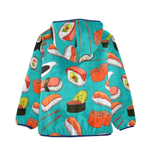 Image of Aflyko Boys Fleece Coat Blue Zip-Up Hoodie Girls Outerwear Kids Hooded Jacket 3-10T