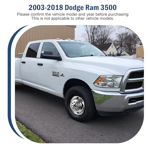 Image of hightall 17 Wheel Simulators, 17 inch 8 Lug 5 Hand Holes Stainless Steel Hubcaps,Polished Surface,2Pcs Front Wheel /2Pcs Rear Wheel,Bolts On Wheel Cover Set Compatible with 2003-2018 Dodge Ram 3500