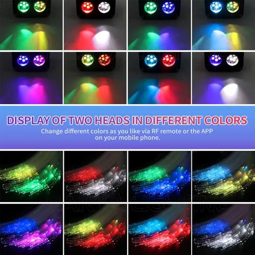 Image of 32W Starlight Headliner Light,1300pcs 9.8ft Dual Port Dual Color LED Star Ceiling Fiber Optic Light Kit APP /Remote Control White Shooting Star,for Car /Home /Party