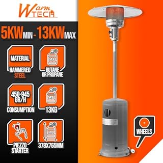 Chauffage de terrasse au gaz 13Kw avec roues - Warm Tech