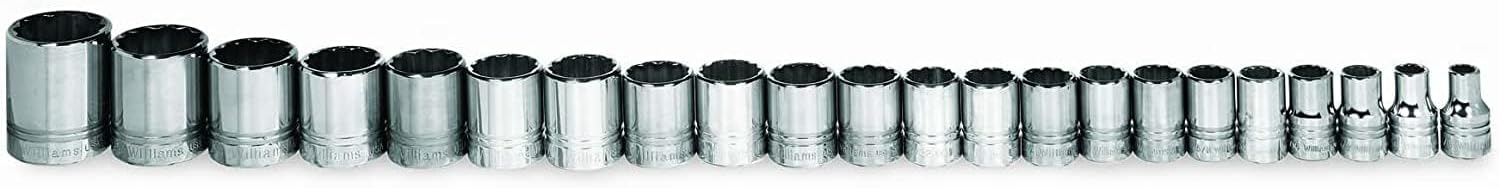 Williams MSB-20HRC 20-Piece 3/8-Inch Drive Metric Shallow 6 Point Socket Set