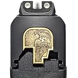 Milspin Slide Back Plate Compatible with Smith and Wesson M&P Shield Subcompact | Deep Engraved | Veteran Made in USA (Brass 3D Spartan Helmet)