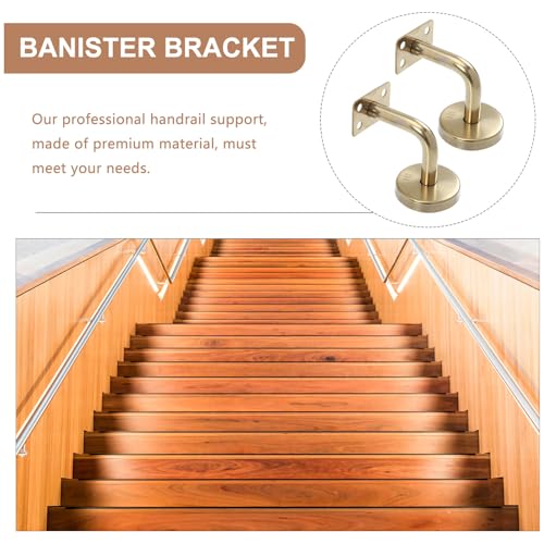 Soporte de barandilla acero inoxidable dorado para escaleras interiores y pasamanos pared 5