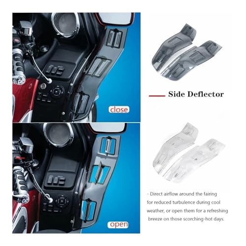 Aileron pour Goldwing GL1800 2001-2017 becquet latéral et déflecteur d'air ventilé moto ABS noir - 2