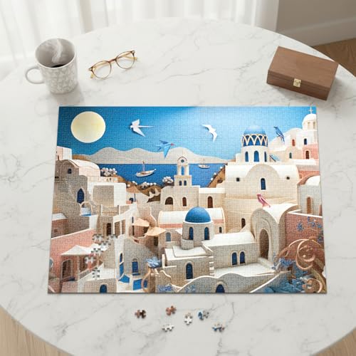 Santorini (#6) – Puzzle de 1000 Piezas para Adultos | Cartón Europeo Premium | Acabado Satinado Antirreflejo | Corte Cinta | Póster de Regalo | Caja para Exhibir | Impreso en EE.UU. | Final Piece Puzzles miniatura 6