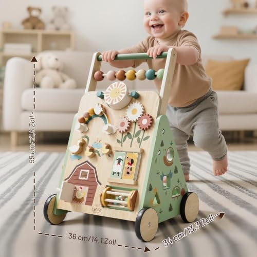 Lauflernwagen Holz, Bauernhof BabyLauflernhilfe, Spielzeug ab 1 jahr – Ansicht 6