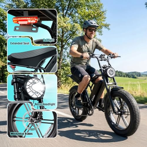 Image of TST Electric Bike for Adults, 1500W Peak Motor 60 Miles Fat Tire Ebike with 48V 15Ah Removable Battery 20 inch Fat Tire Electric Bike, Dual Suspension,7 Speeds