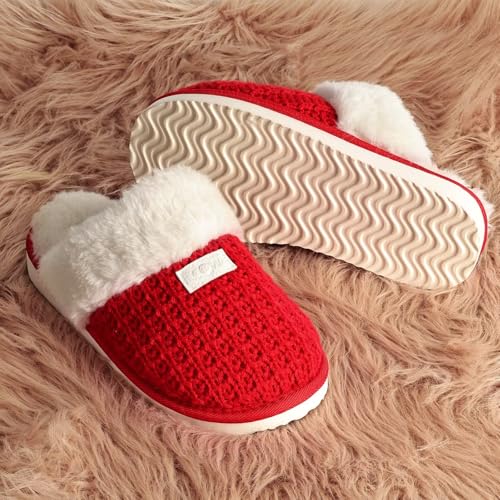 Image of OOW Cozy House Slippers for Women with Memory Foam Fuzzy Shoes for Indoor