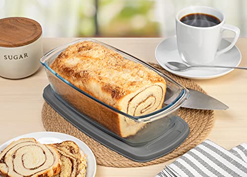 Razab Large 7.6 Cups/1800 Ml/1.9 Qt Glass Loaf Pan With Lids - Meatloaf Pan Bpa Free Airtight Lids Grip Handle Easy Carry, Microwave And Oven Safe - Loaf Pans For Baking Bread, Cakes, Glass Loaf Pan #TOP2